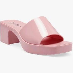 Pink Block Heel Sandal